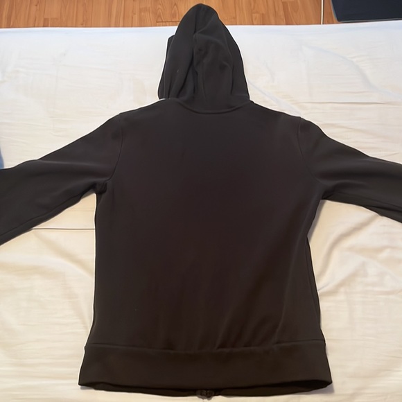 Adidas black zip up hoodie (white stripes) - Picture 2 of 2